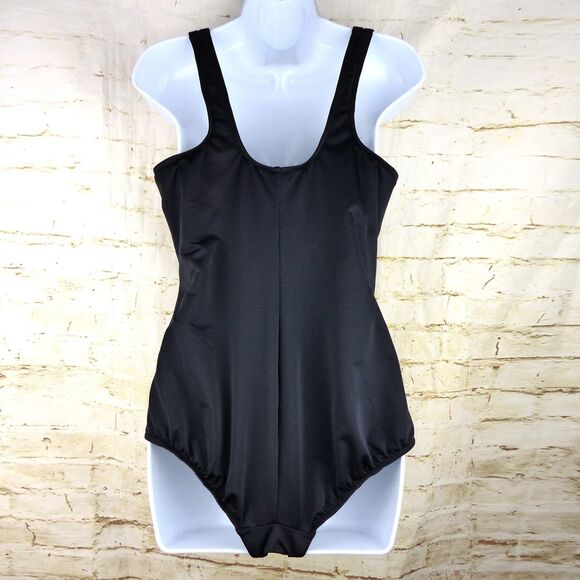 Miraclesuit Oceanus Swimsuit 18W Black One Piece Surplice Ruched 74488W $180 - Picture 13 of 15